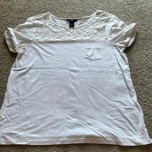 H&M white lace tee